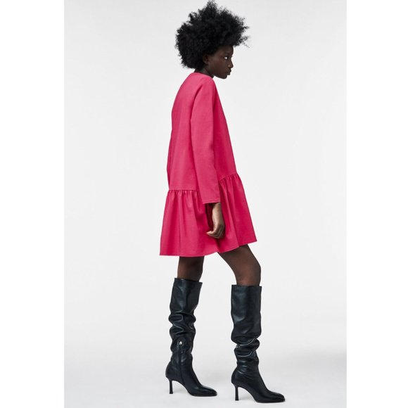 NWT ZARA VOLUMINOUS  DRESS Pink Oversize  5580/462 Pink - Picture 8 of 10